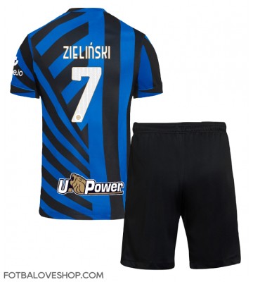 Inter Milan Piotr Zielinski #7 Dětské Domácí Dres 2024-25 Krátký Rukáv (+ trenýrky)